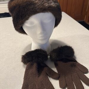 Faux Fur Hat and Glove Set